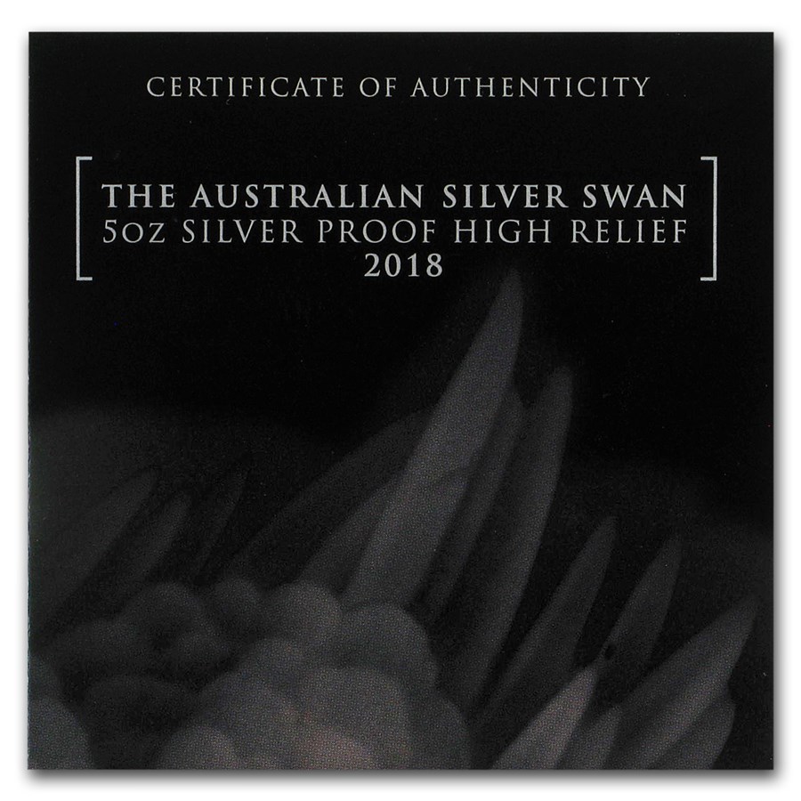 Zwaan 5 oz 2018 High Relief in doos gesloten 101munten