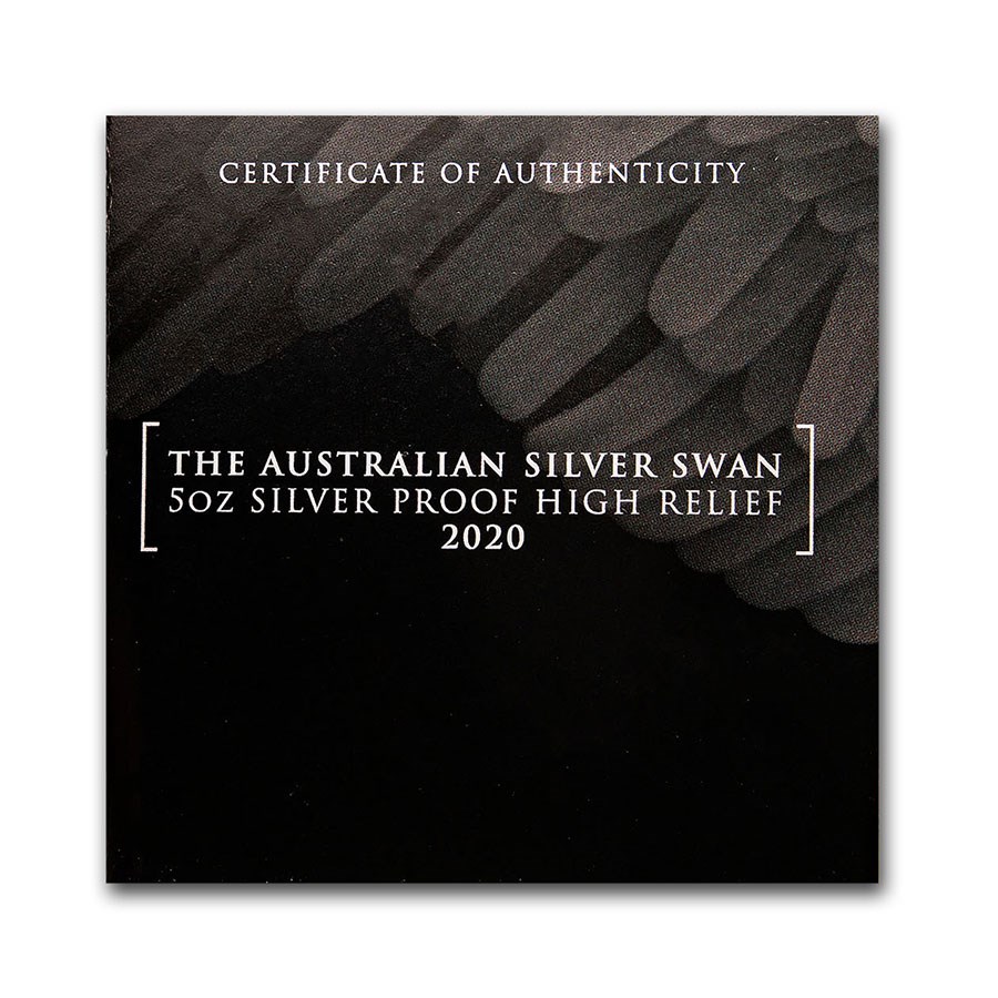 Zwaan 5 oz 2020 High Relief in doos gesloten 101munten