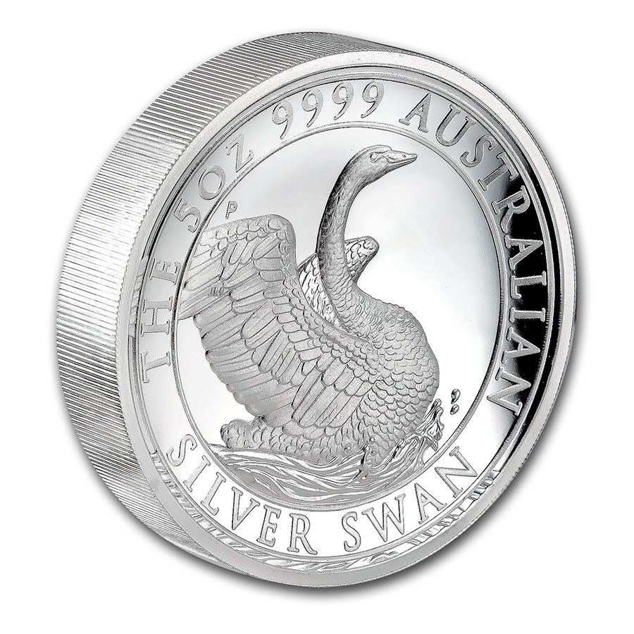 Zwaan 5 oz 2020 High Relief zijkant 101munten swan 5 oz 2020