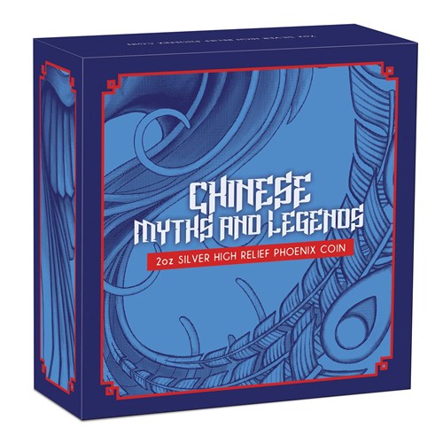 Chinese Myths and Legands - 2 oz 2022 Phoenix Proof High Relief in doos dicht 101munten