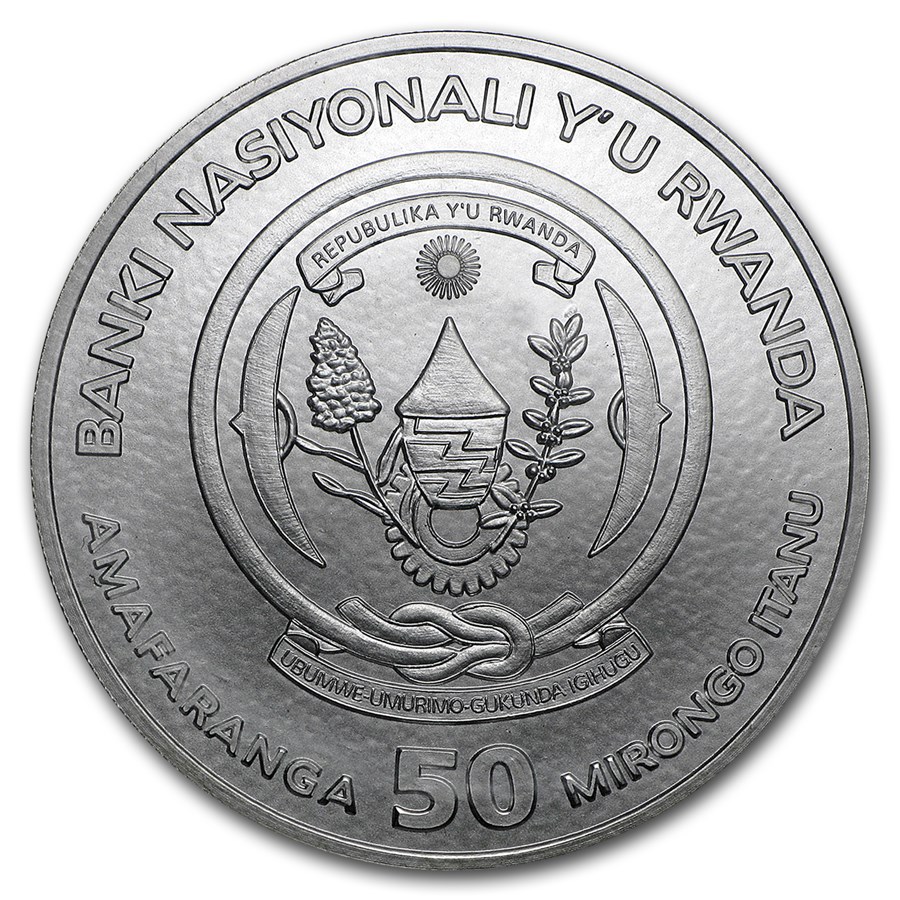 Rwanda Gorilla 1 oz 2008 back 101munten