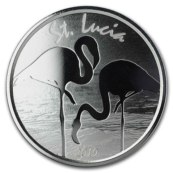 St Lucia Pink Flamingo 1 oz 2019 front 101munten