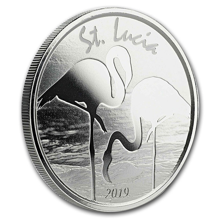 St Lucia Pink Flamingo 1 oz 2019 front side 101munten