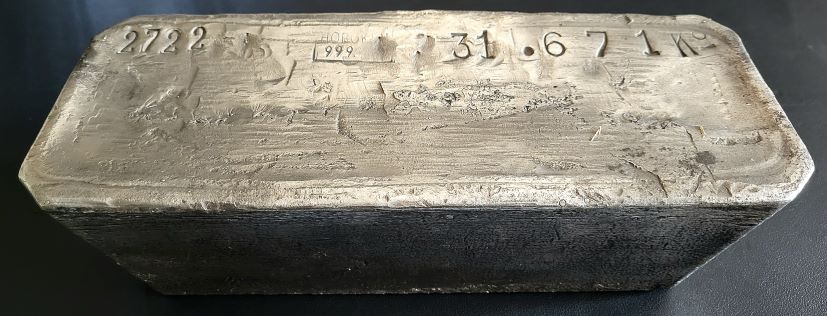 1000 troy ounce baar 101muntennl boven zij aanzicht