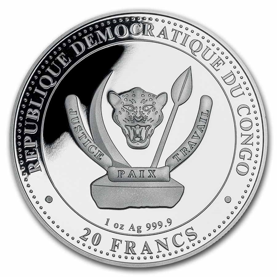 Congo Prehistoric Life Liopleurodon 1 oz 2022 back 101munten