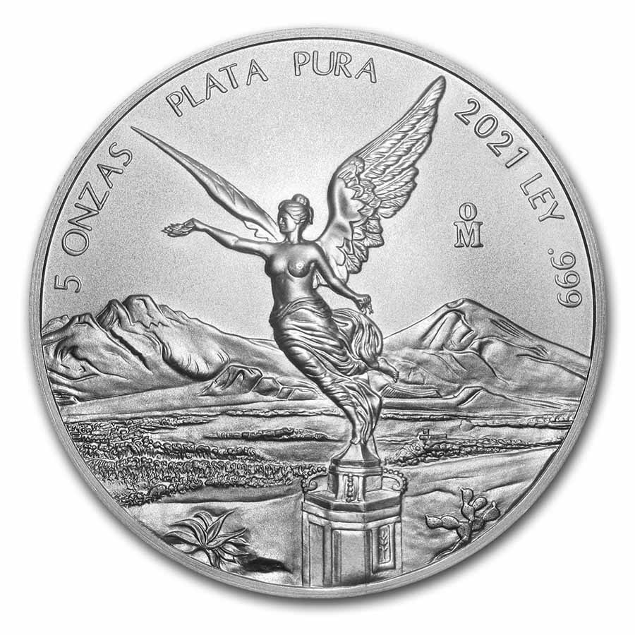 Mexican Libertad 5 oz 2021 voorkant 101munten