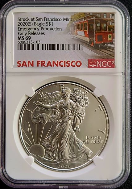 eagle san fransisco American Eagle 1 oz 2020 NGC MS69