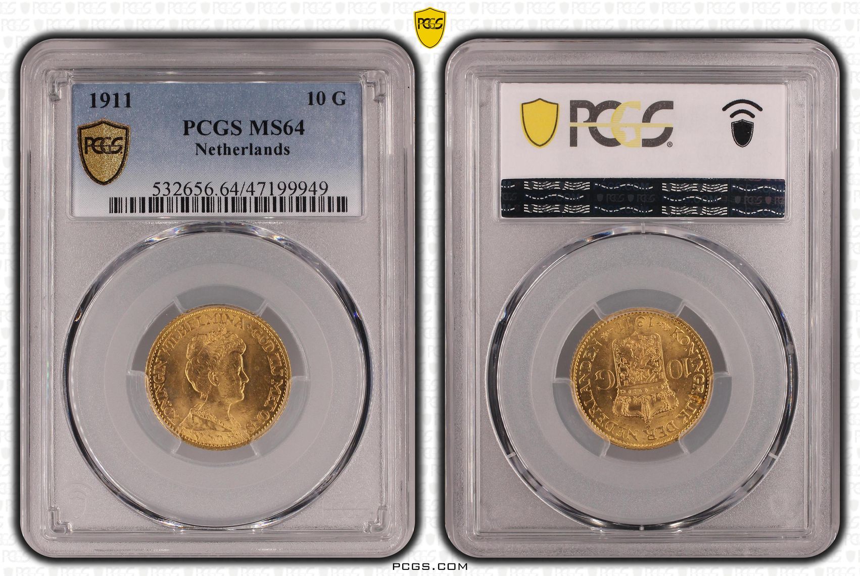 10 gulden 1911 MS64 PCGS 10 gulden 1911 MS64 PCGS