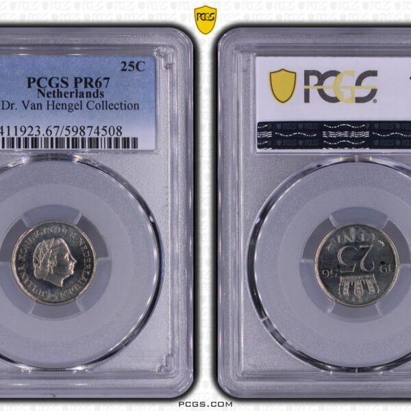 25 cent 1956 Proof PR67 PCGS Van Hengel collectie