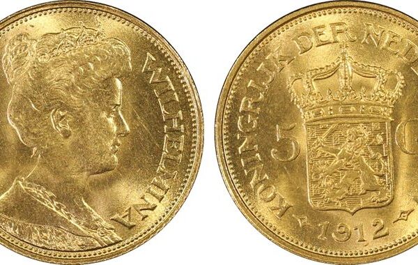 5 gulden 1912 MS66 PCGS