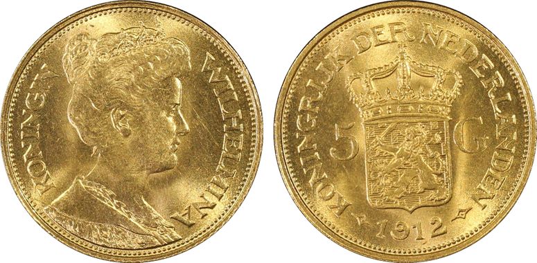 5 gulden 1912 MS66 PCGS 5 gulden 1912 MS66 PCGS