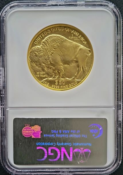 Buffalo 1oz goud 2008 NGC MS69 back 101muntennl Early Releases