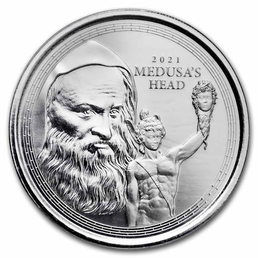Gibraltar Medusas Head 1 oz 2021 front 101munten medusa head
