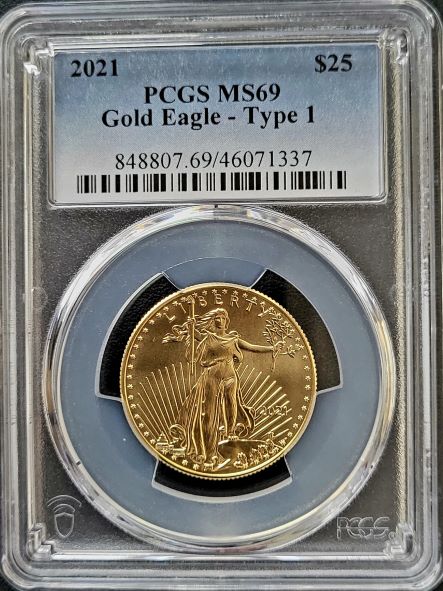 Gouden American Eagle 1/2 oz 2021 Type 1 PCGS MS69