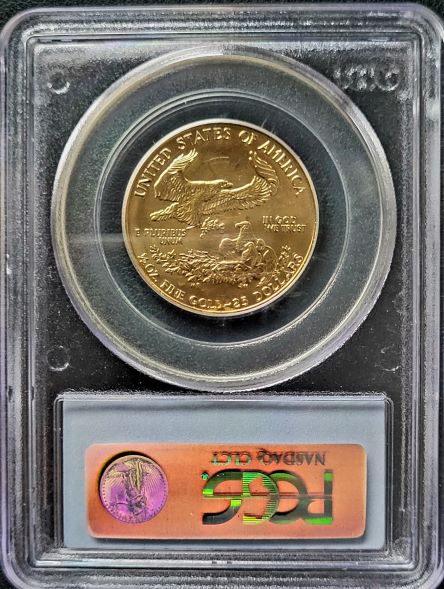 Gold Eagle 0.5oz 1986 PCGS MS69 101muntennl back