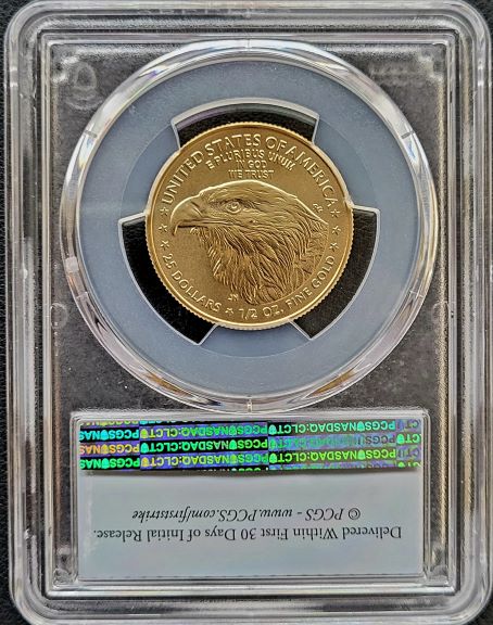 Gold Eagle 0.5oz goud 2022 PCGS MS69 101muntennl back