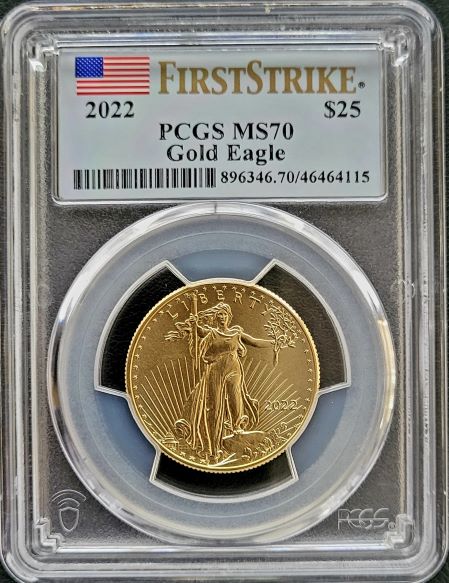 Gouden American Eagle 1/2 oz 2022 PCGS MS70