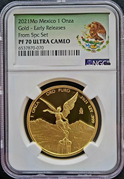 Mexican Libertad 1 oz goud 2021 NGC PF Ultra Cameo front