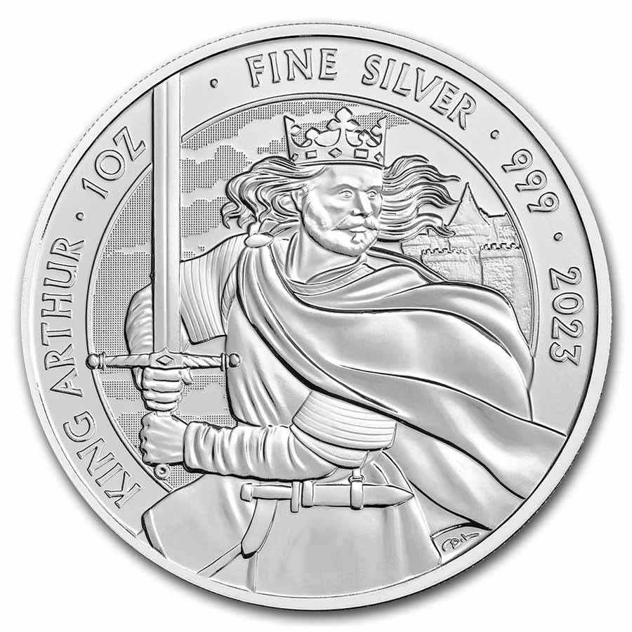 Myths & Legends 2023 King Arthur 1 oz zilver 101muntennl front king arthur