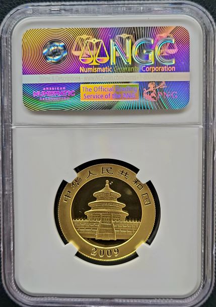 Panda 2009 NGC MS69 0.5oz goud 101muntennl back