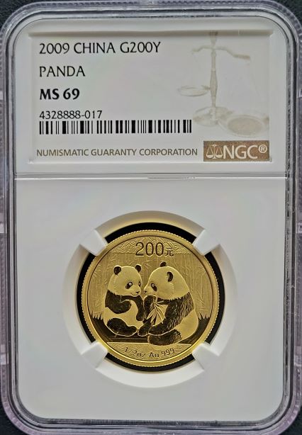 Panda 2009 NGC MS69 0.5oz goud 101muntennl front panda 1/2 oz 2009