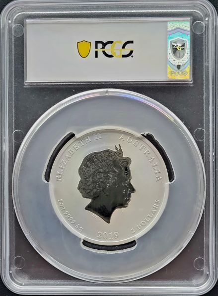 Year of the pig lunar 2 2019 5 oz zilver PCGS MS70 first strike 101muntennl back