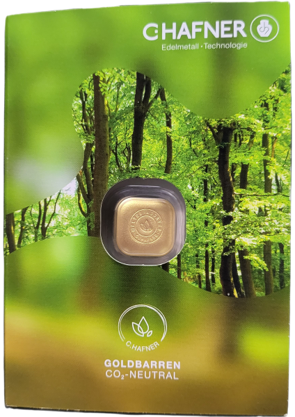 C. Hafner 1 oz goudbaar CO2 neutraal