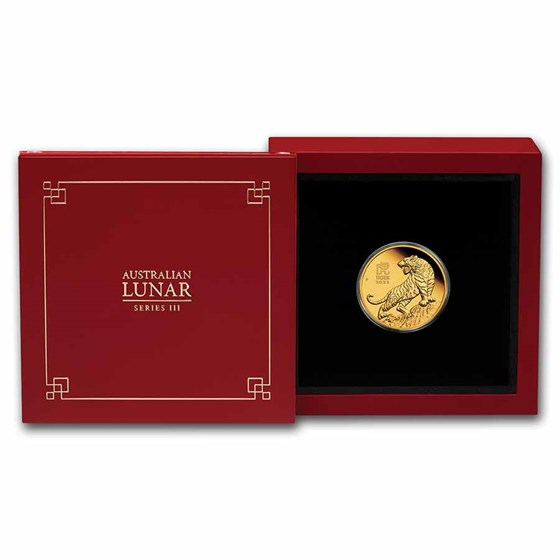0.25 goud proof Lunar 3 year of the tiger 101muntennl box 2