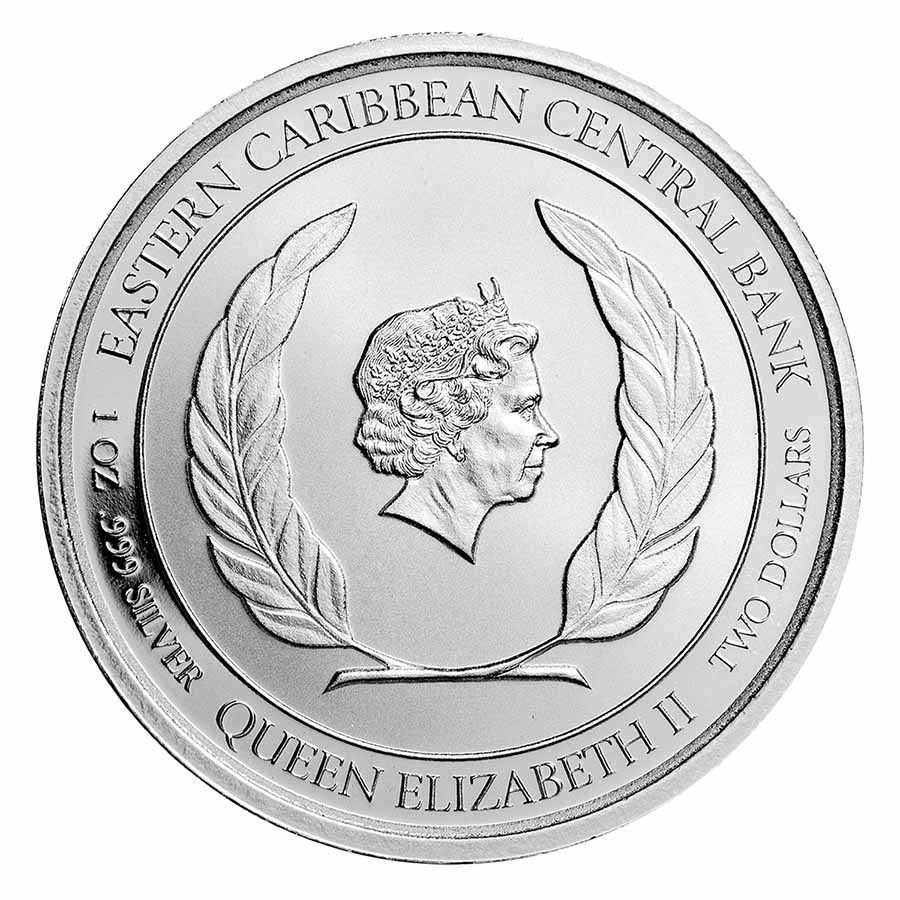 St. Kitts en Nevis - Sunken ship 1 oz 2021 back 101munten