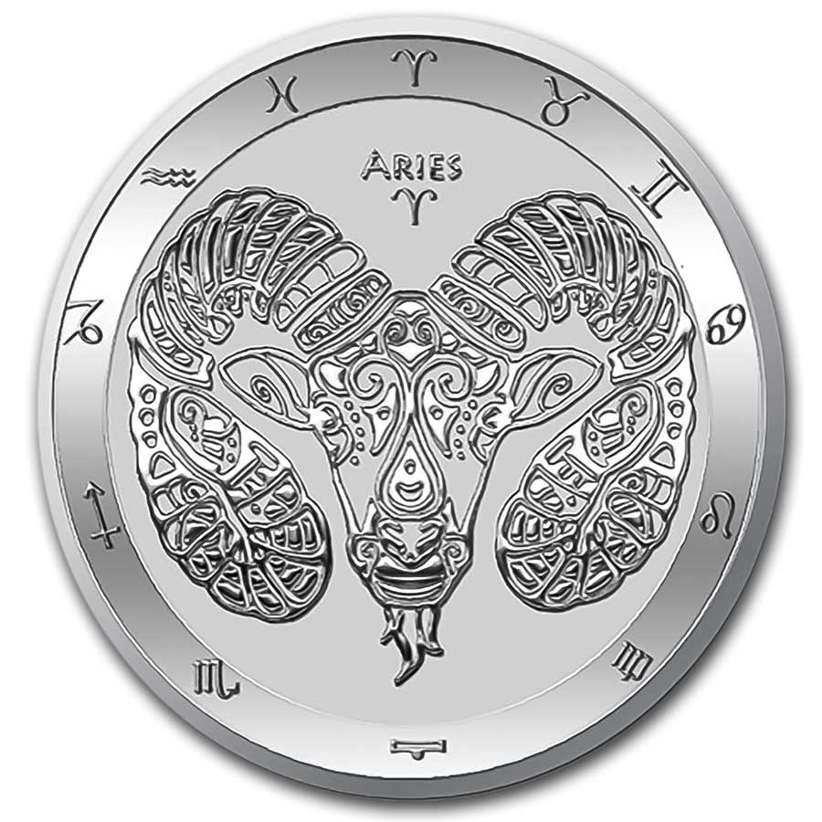 Tokelau Zodiac series - Aries 1 oz 2021 front 101munten