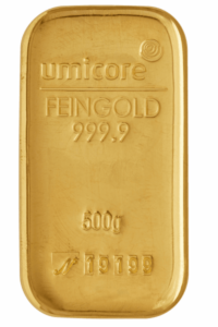 250 gram goudbaar Umicore (met certificaat)