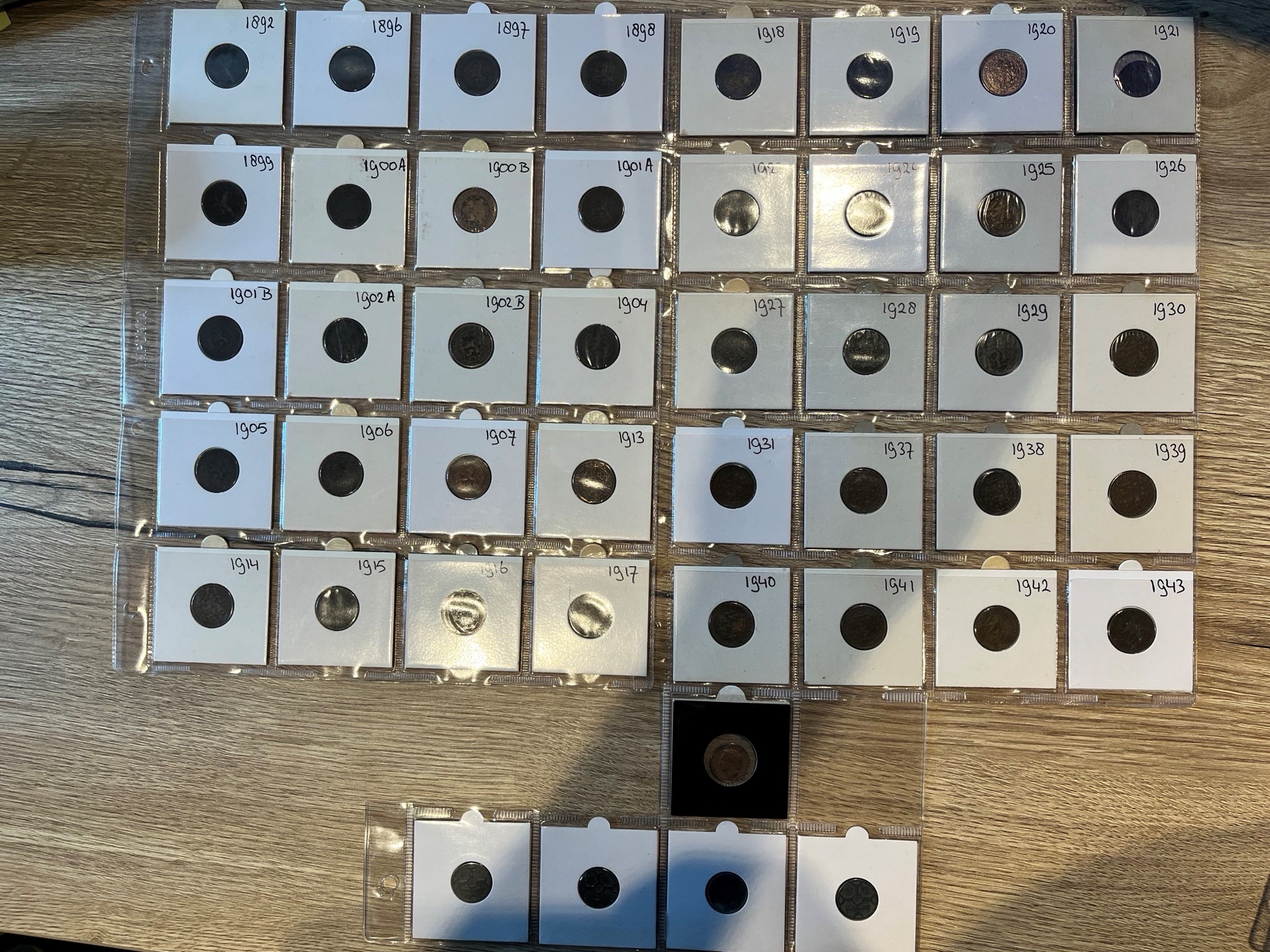 1 Cent 1892-1948 serie compleet Wilhelmina serie 1 cent 1892 t/m 1948 compleet