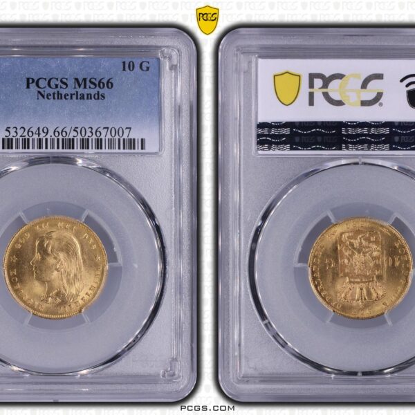 10 gulden 1897 MS66 parels los