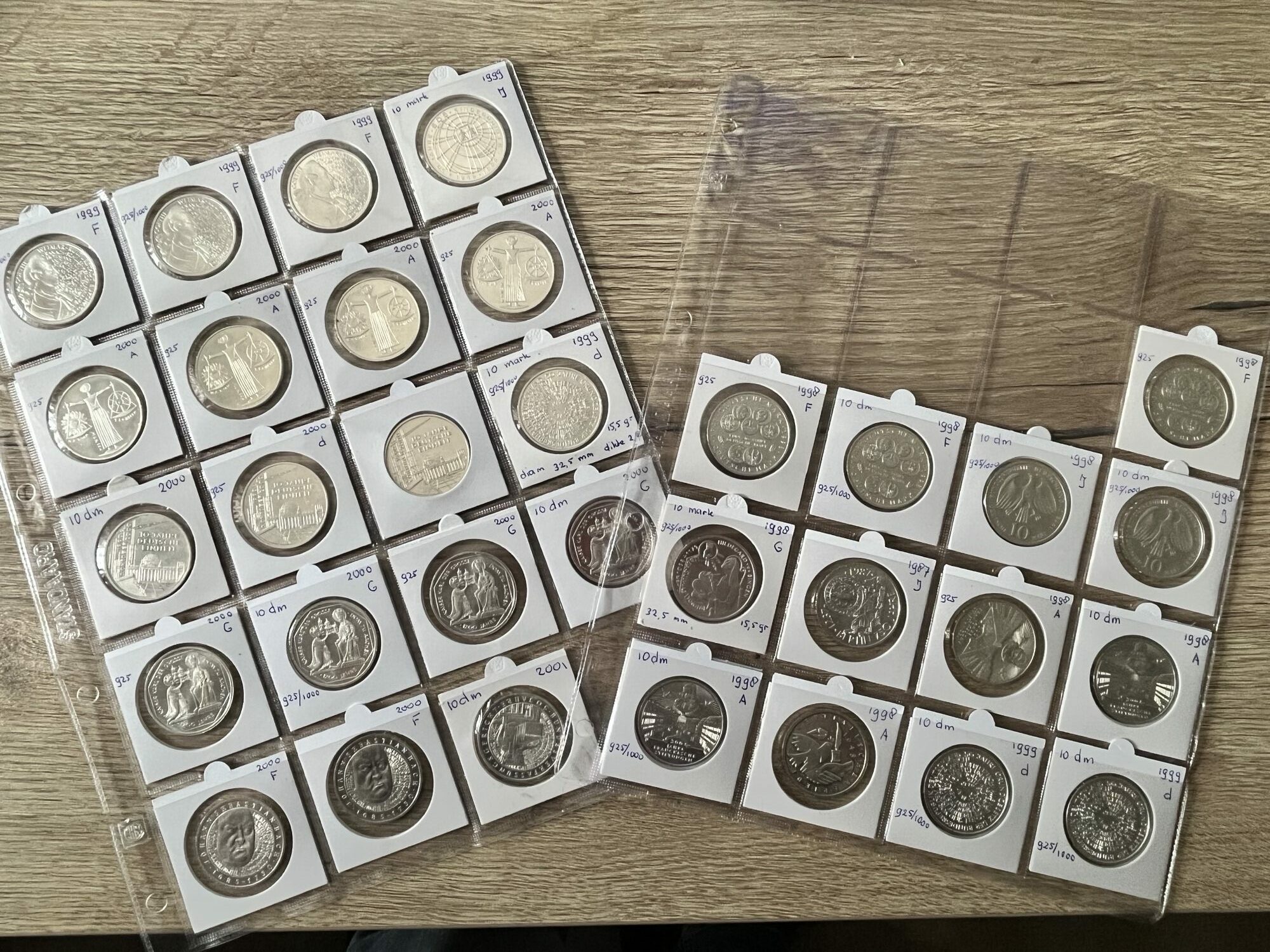 10 mark collectie 32 stuks 925 zilver 10 Duitse Marken 1998/2001