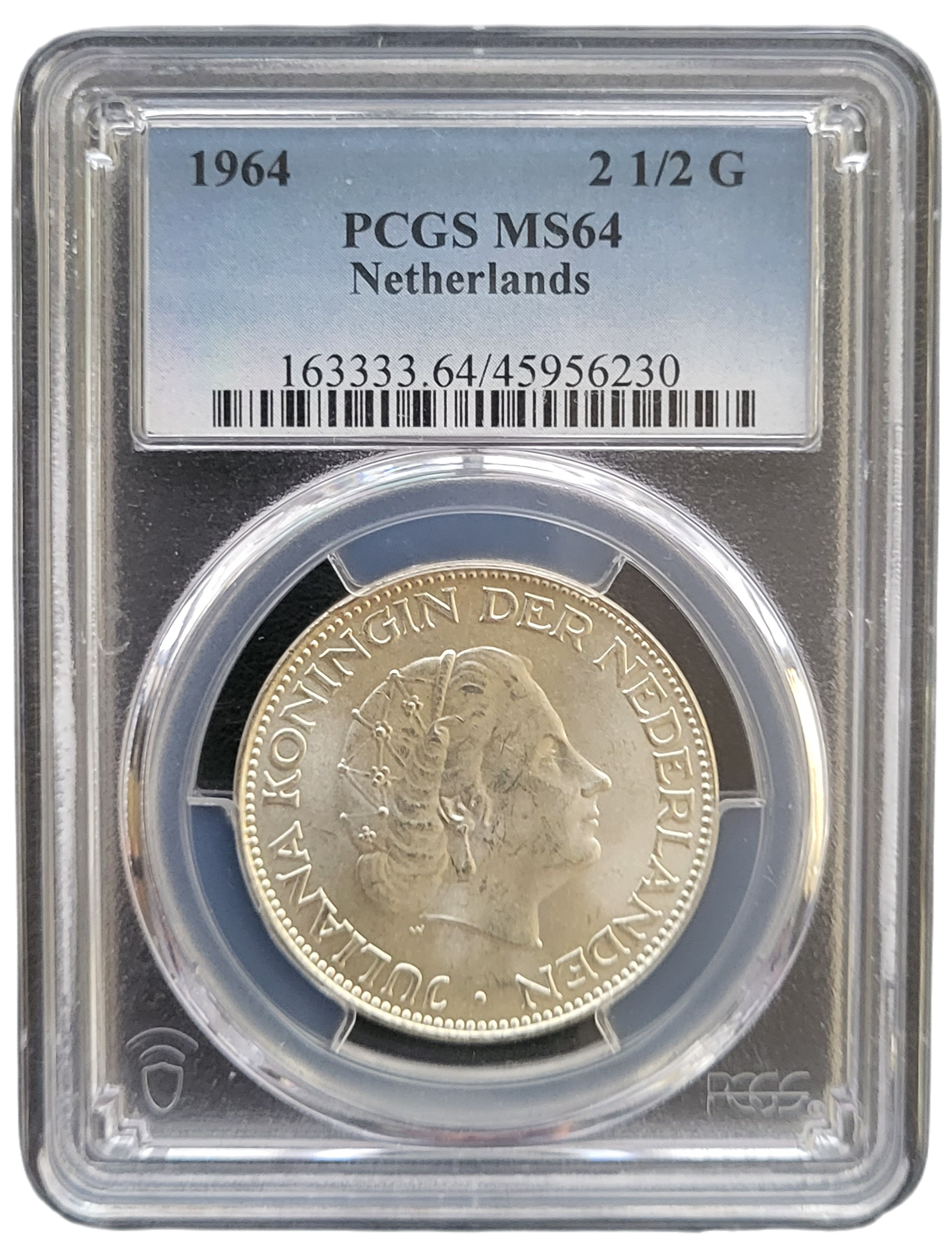 2.5G 1964 PCGS MS64 front 2 1/2 gulden 1964 MS64