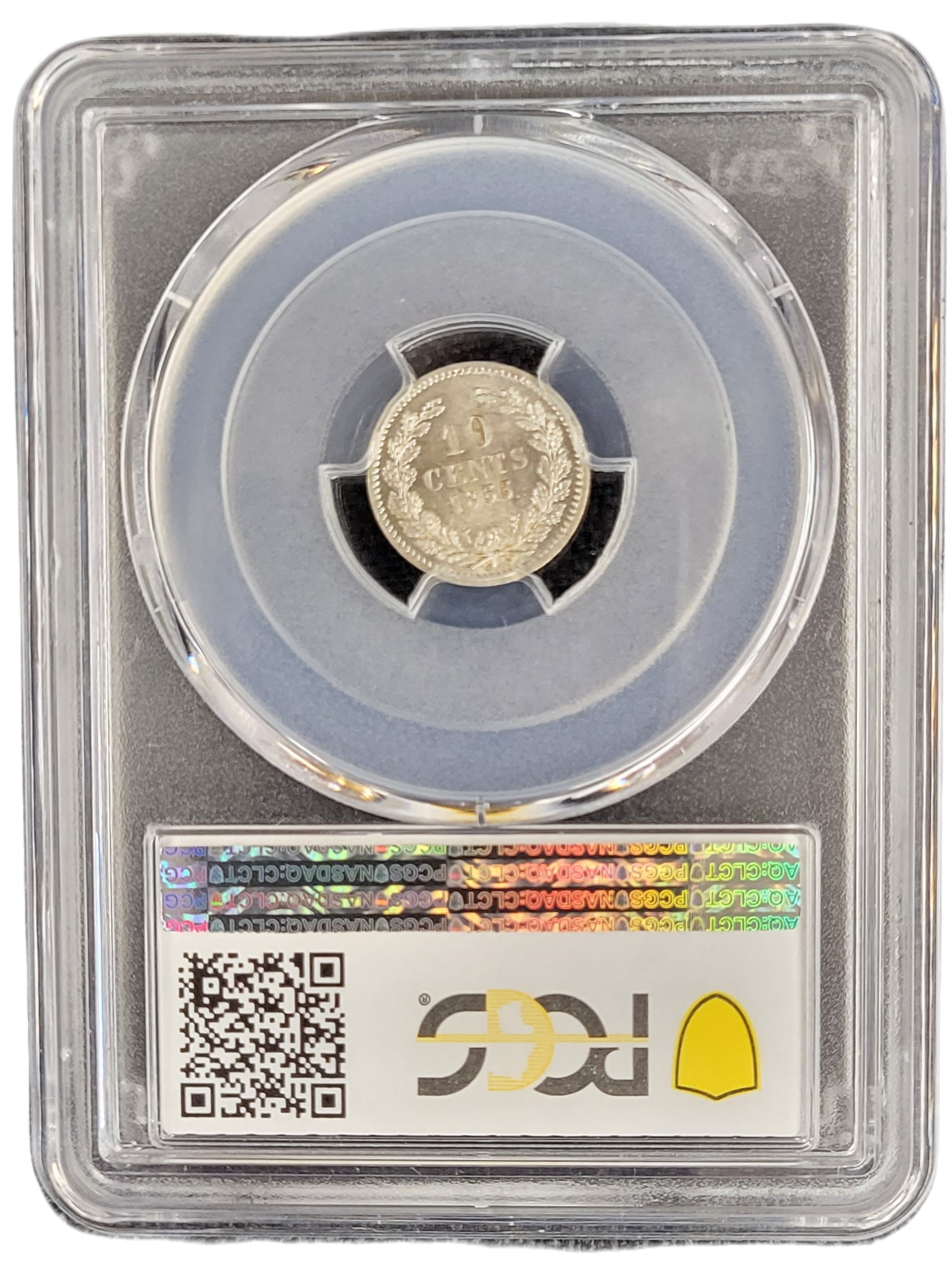 Koning Willlem III 10 cent 1855 MS66 PCGS-back