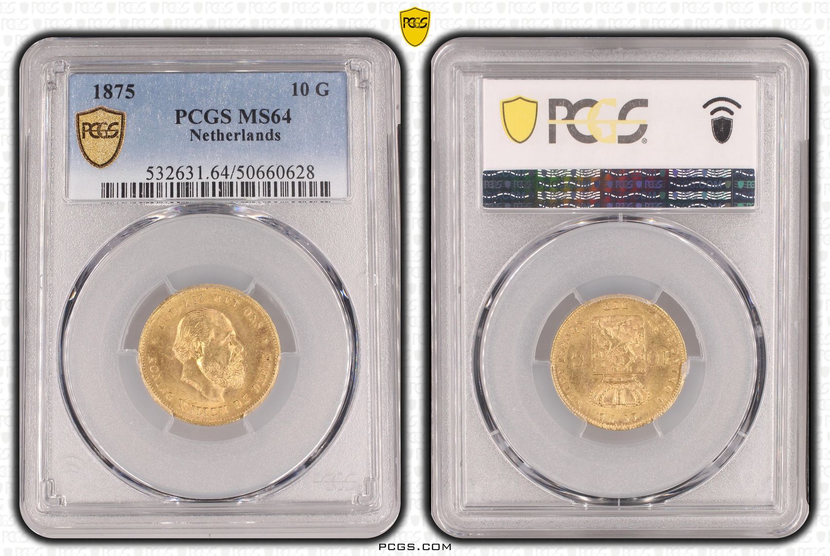 10 gulden 1875 MS64 PCGS.1 10 gulden 1875 MS64 PCGS