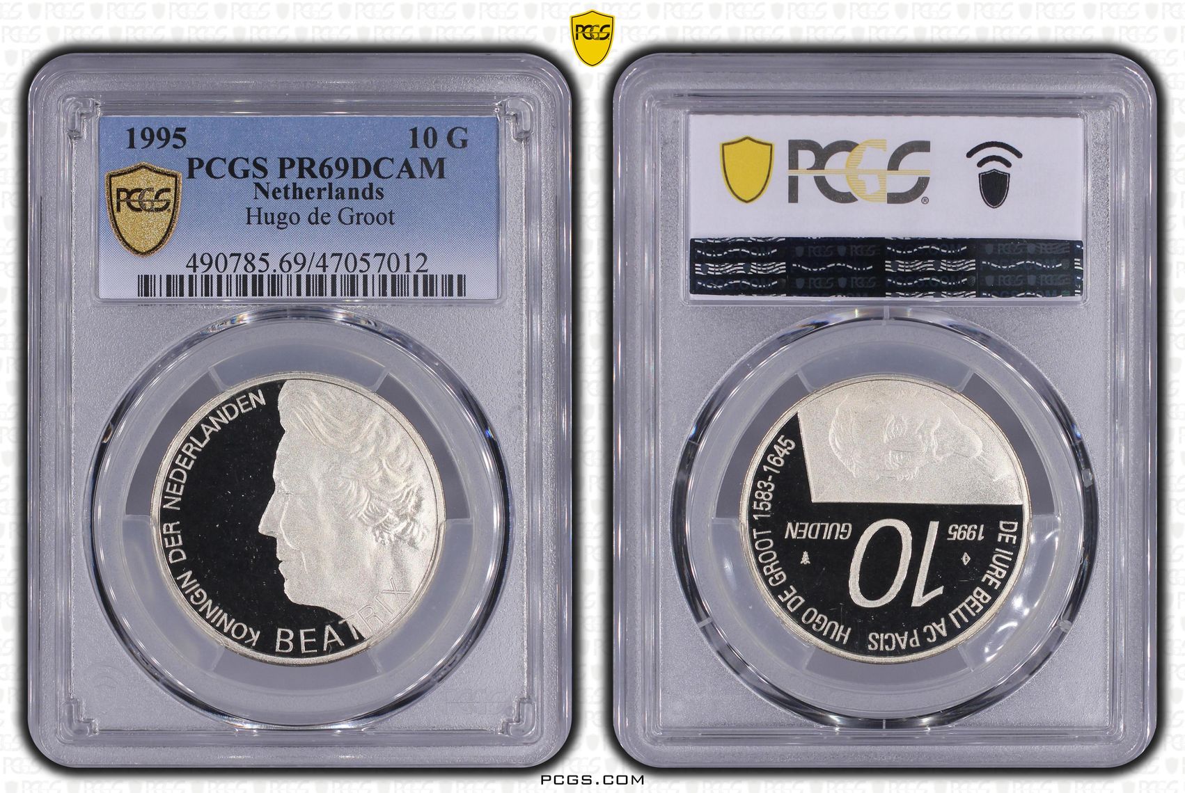 10 gulden 1995 PR69DCAM Hugo de Groot PCGS