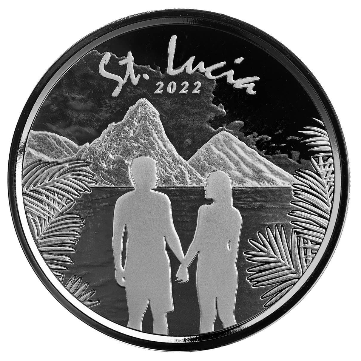 2022-Eastern-Caribbean-8-Scottsdale-Mint-St-Lucia-Couple-1-oz-Silver-Front