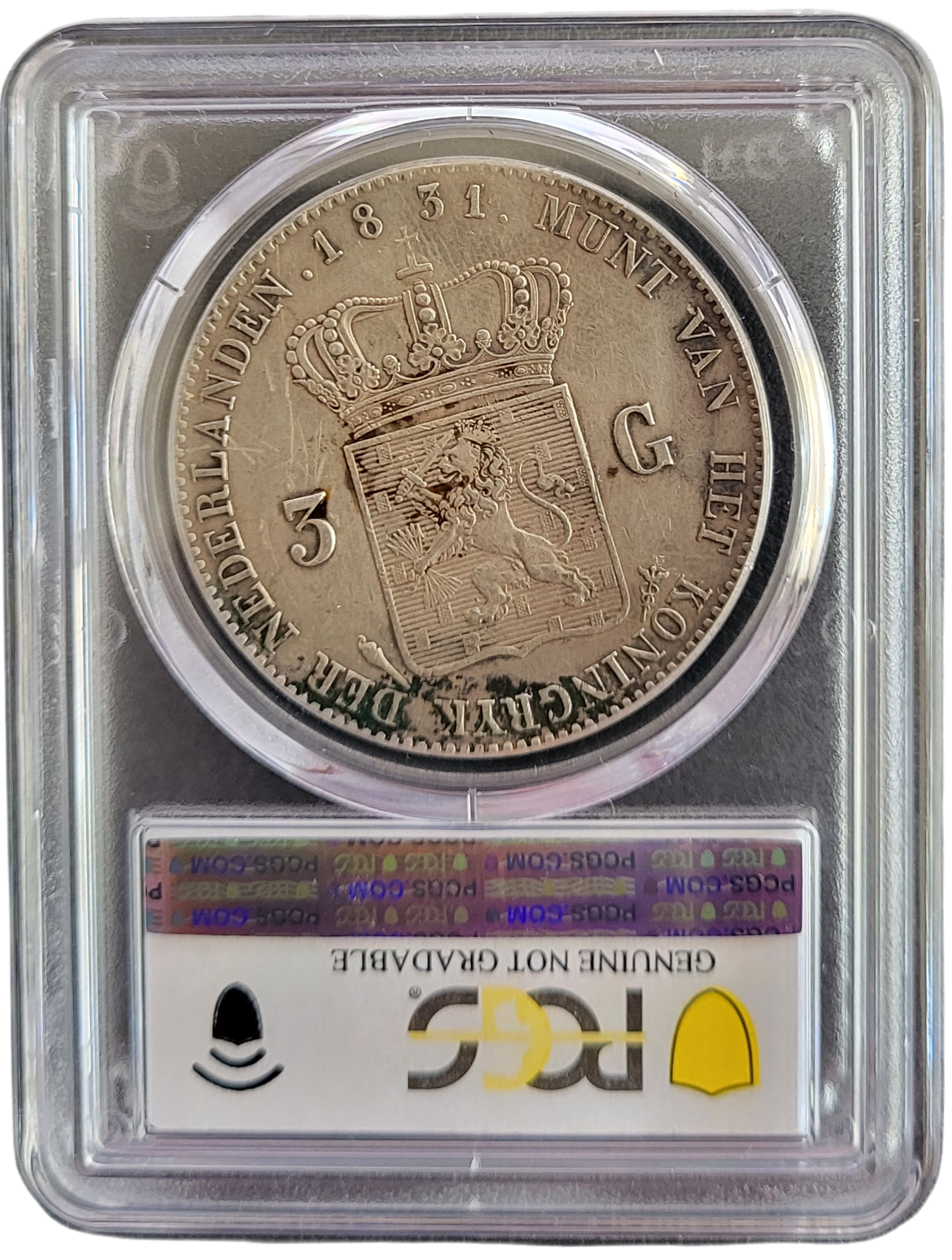 3 guldem1831-24.1 3 gulden 1831 PCGS XF details