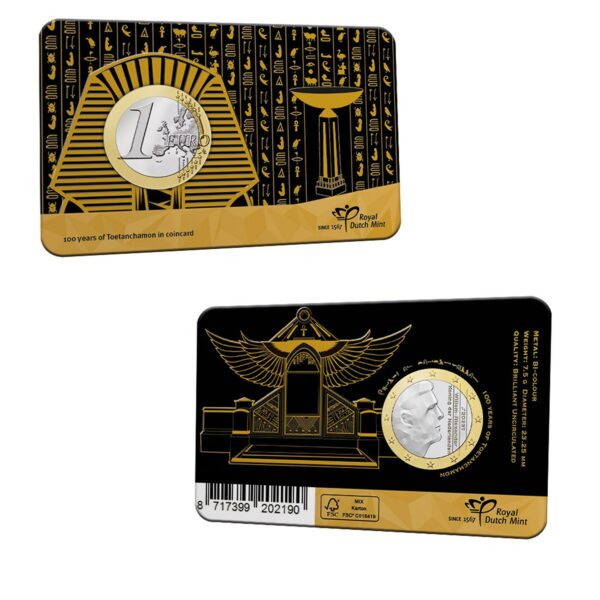 Coincard 100 jaar Toetanchamon met 1 euro 2023