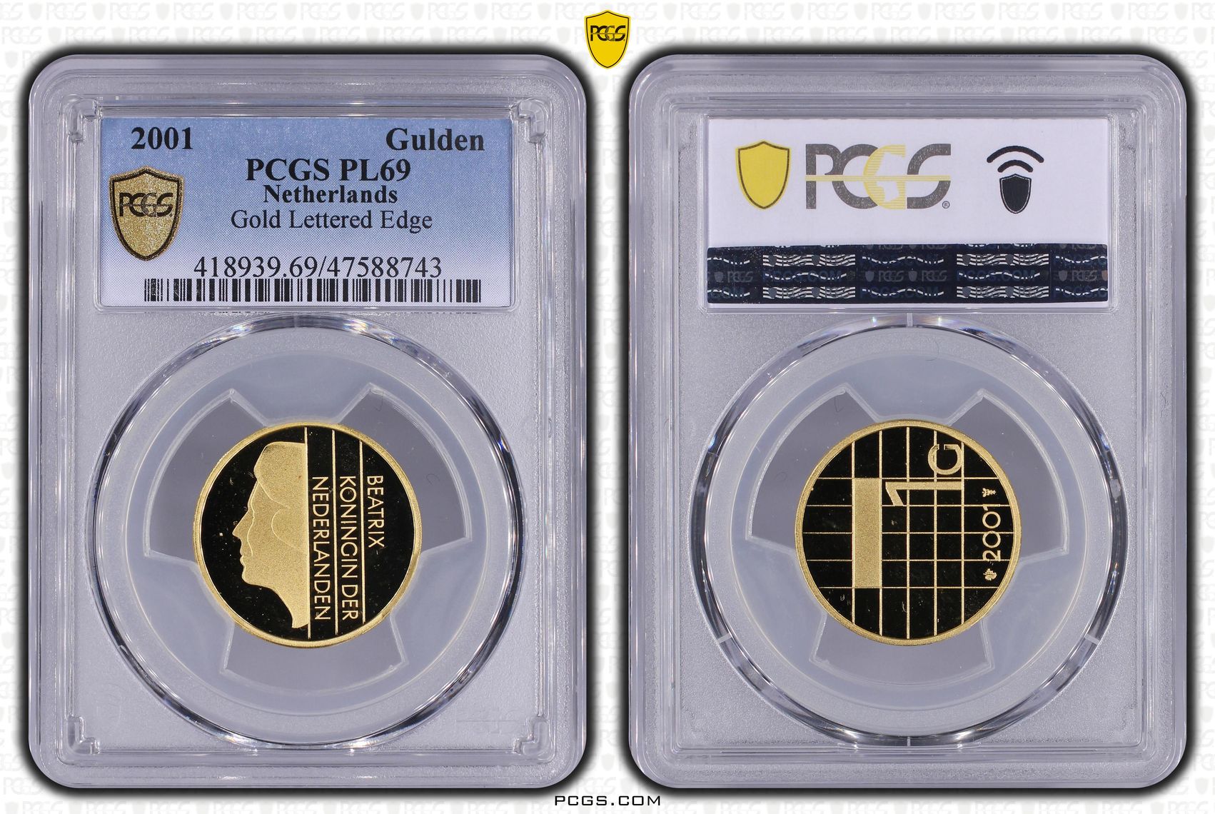 Gouden 1 gulden 2001 pl69 pcgs Gouden 1 gulden 2001 pl69 pcgs