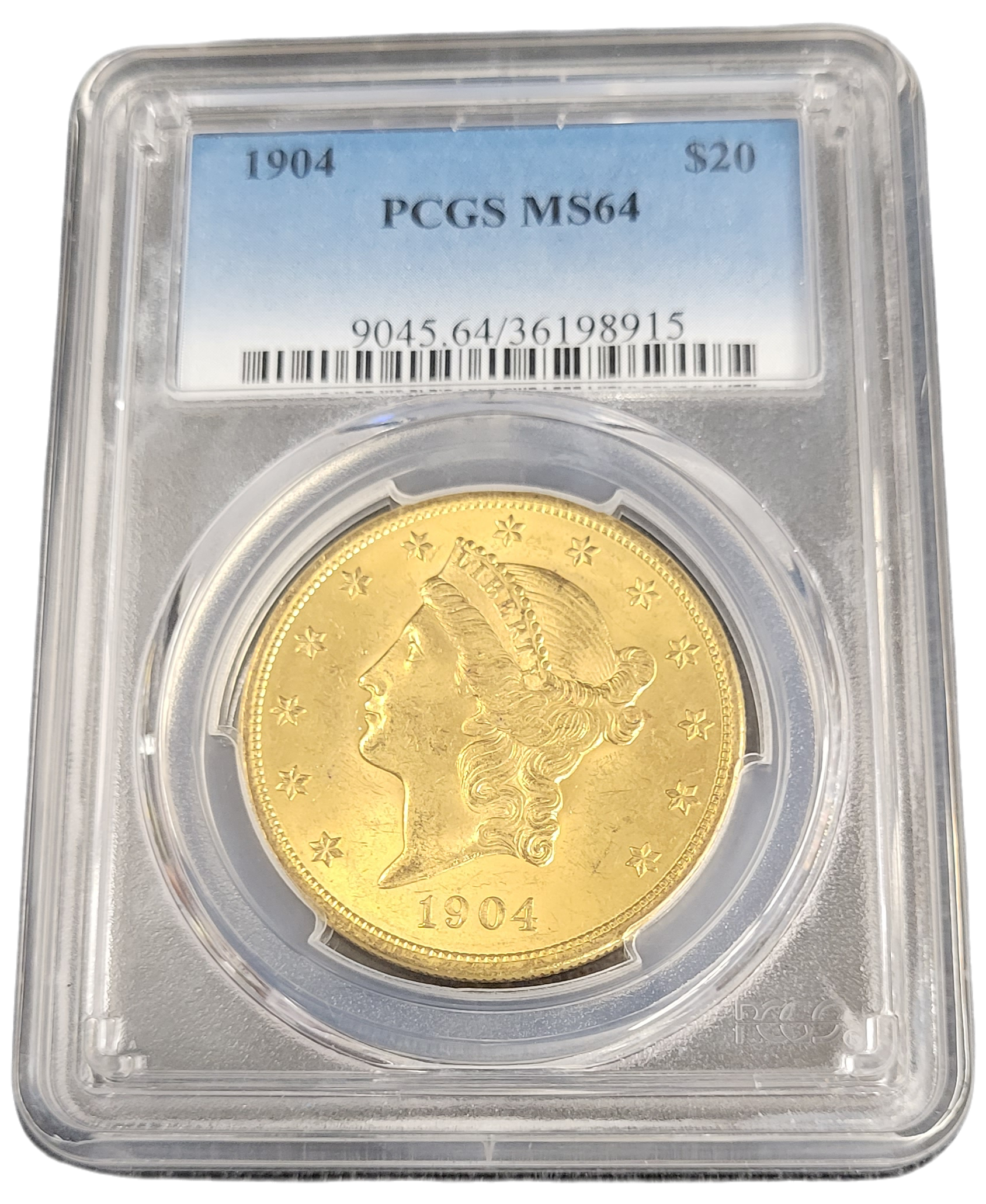 Gouden Amerikaanse 20 dollar 1904 MS64 Liberty Head PCGS-front