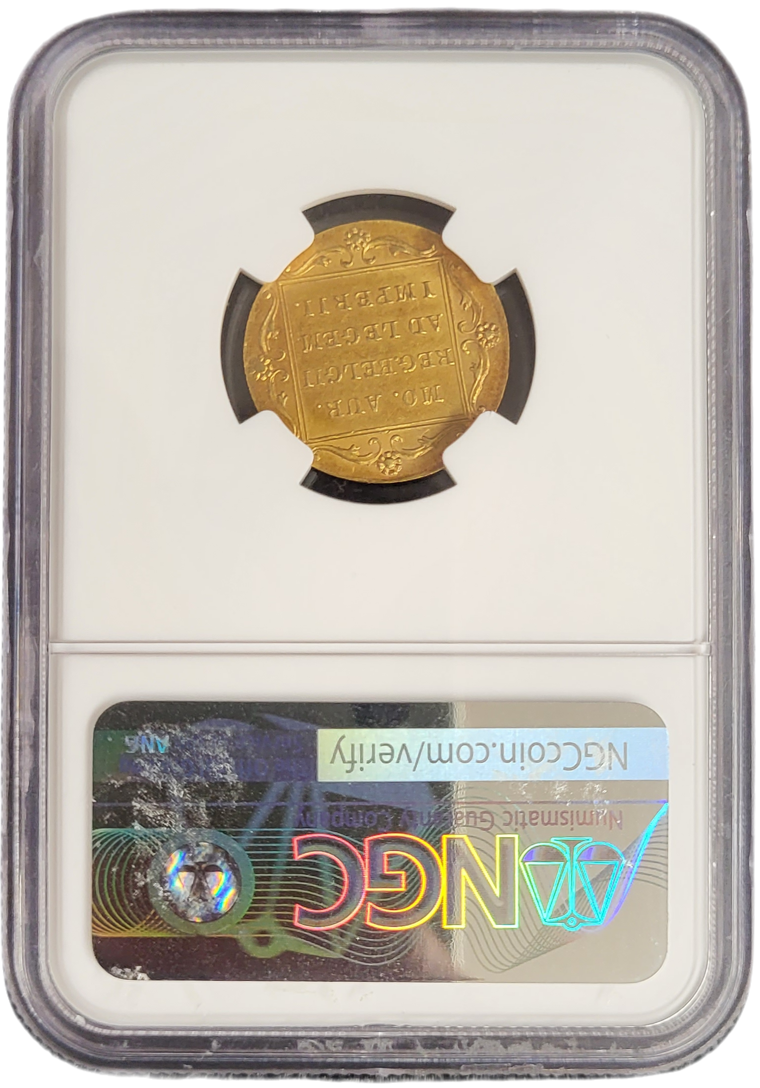 Gouden Dukaat 1885 AU58 NGC gecertificeerd-back