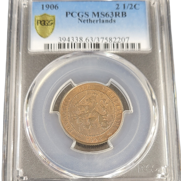 2 1/2 cent 1906 MS63 grade Red Brown