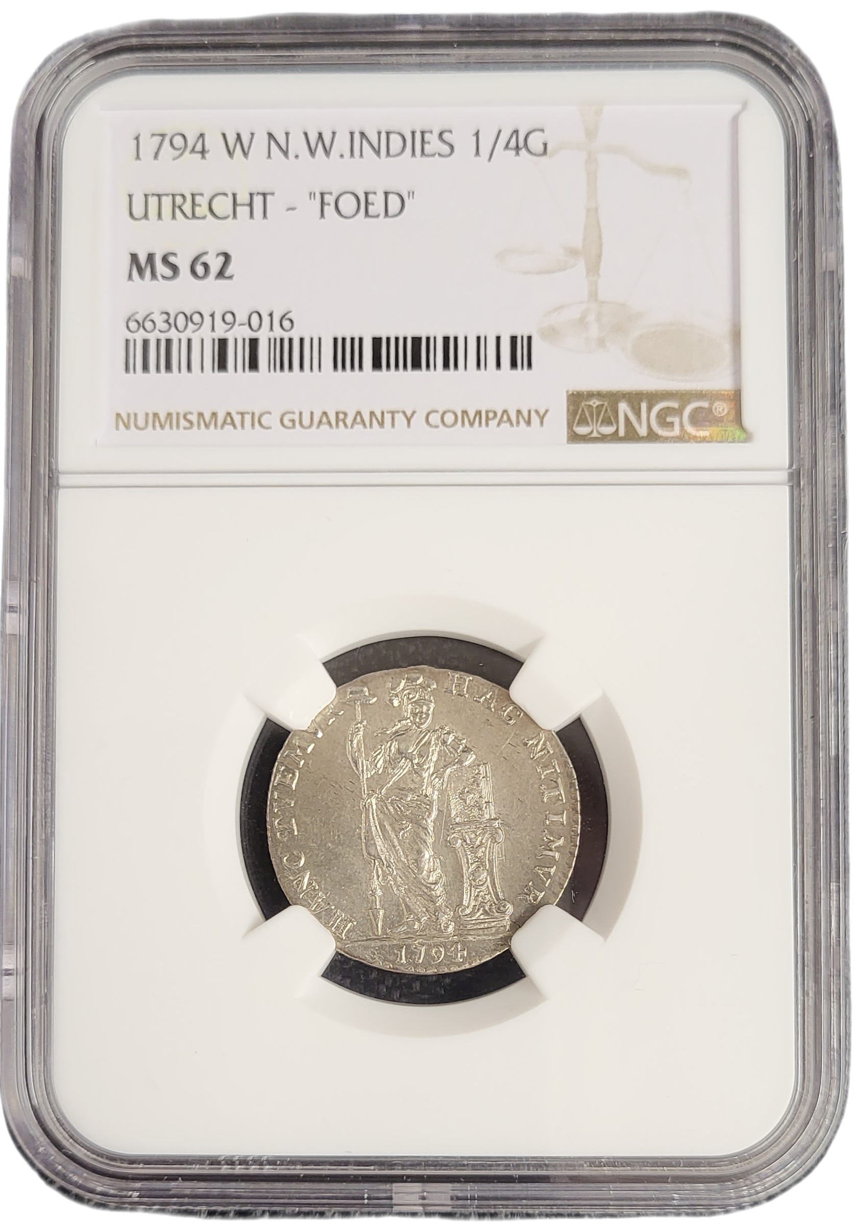 Nederland West-Indië, Utrecht 0.25 of kwart gulden 1794-front