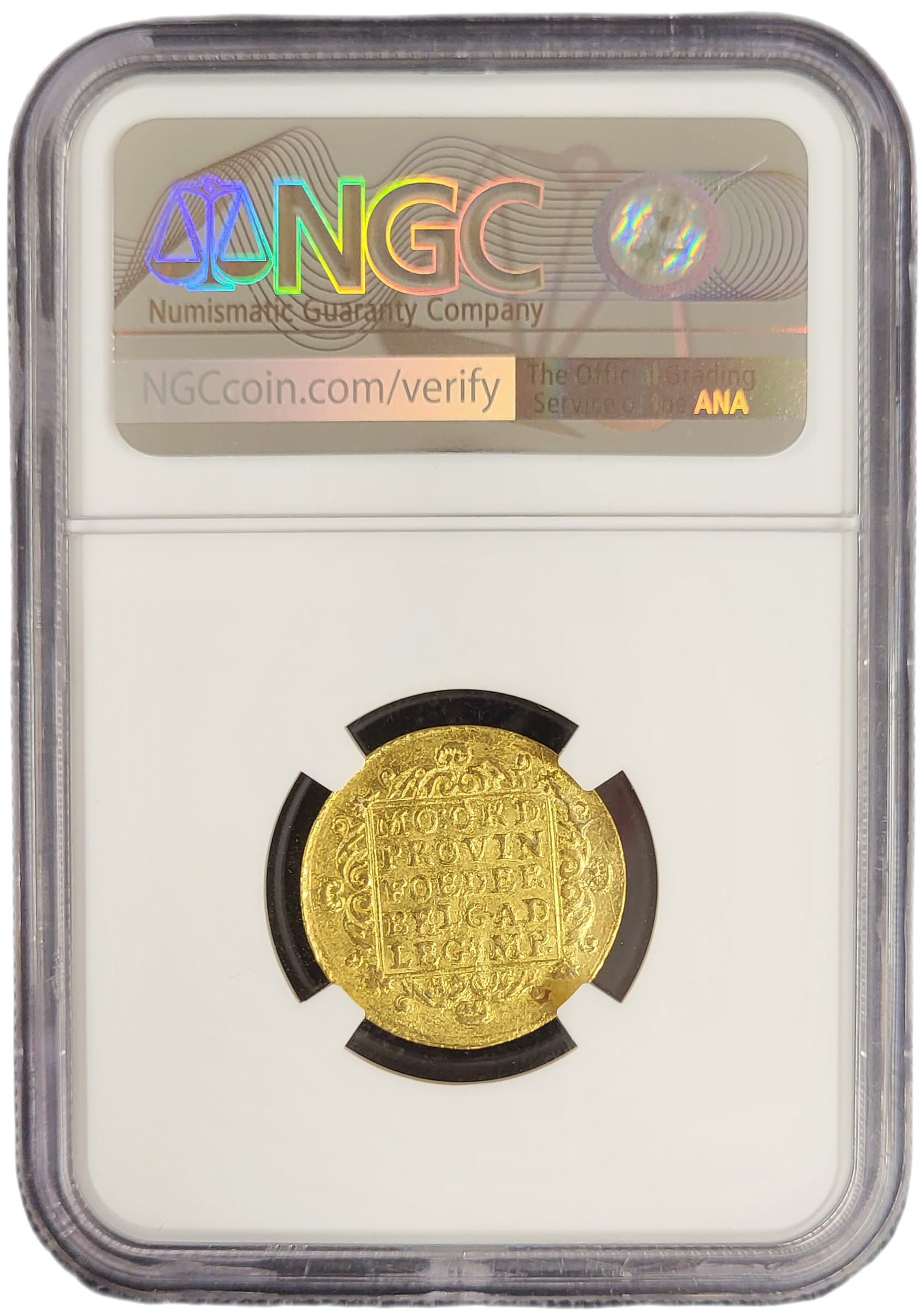 Provincie Holland Gouden Dukaat 1781 MS60 NGC-back