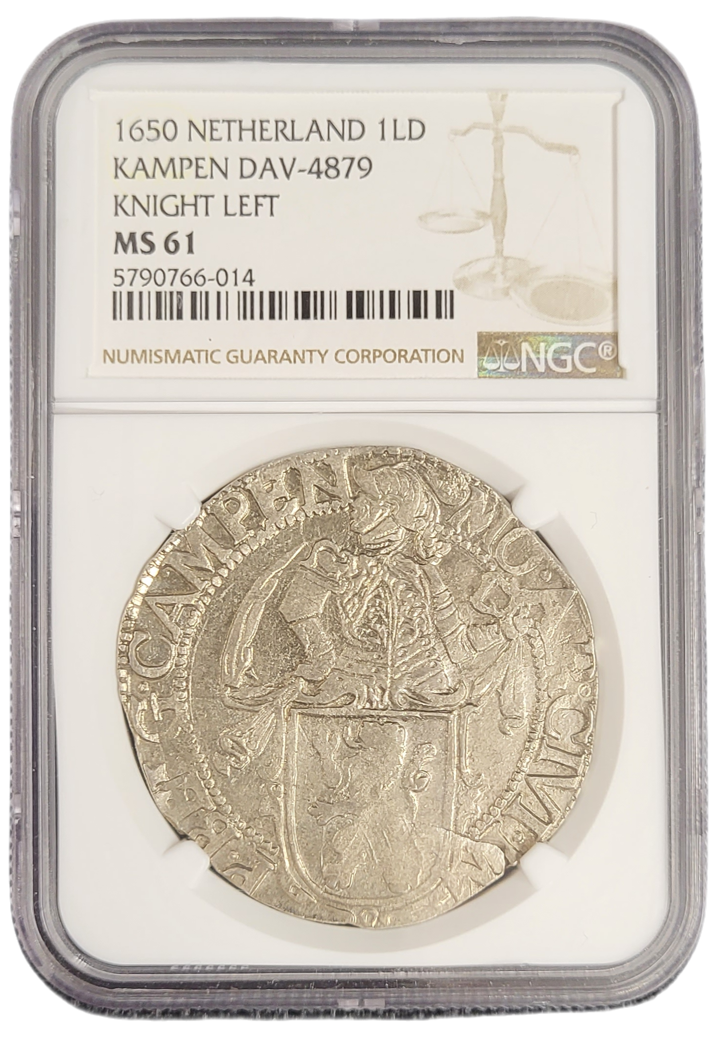 Provincie Overijssel Kampen Leeuwendaalder 1650 NGC MS61-front Kampen Leeuwendaarder 1650