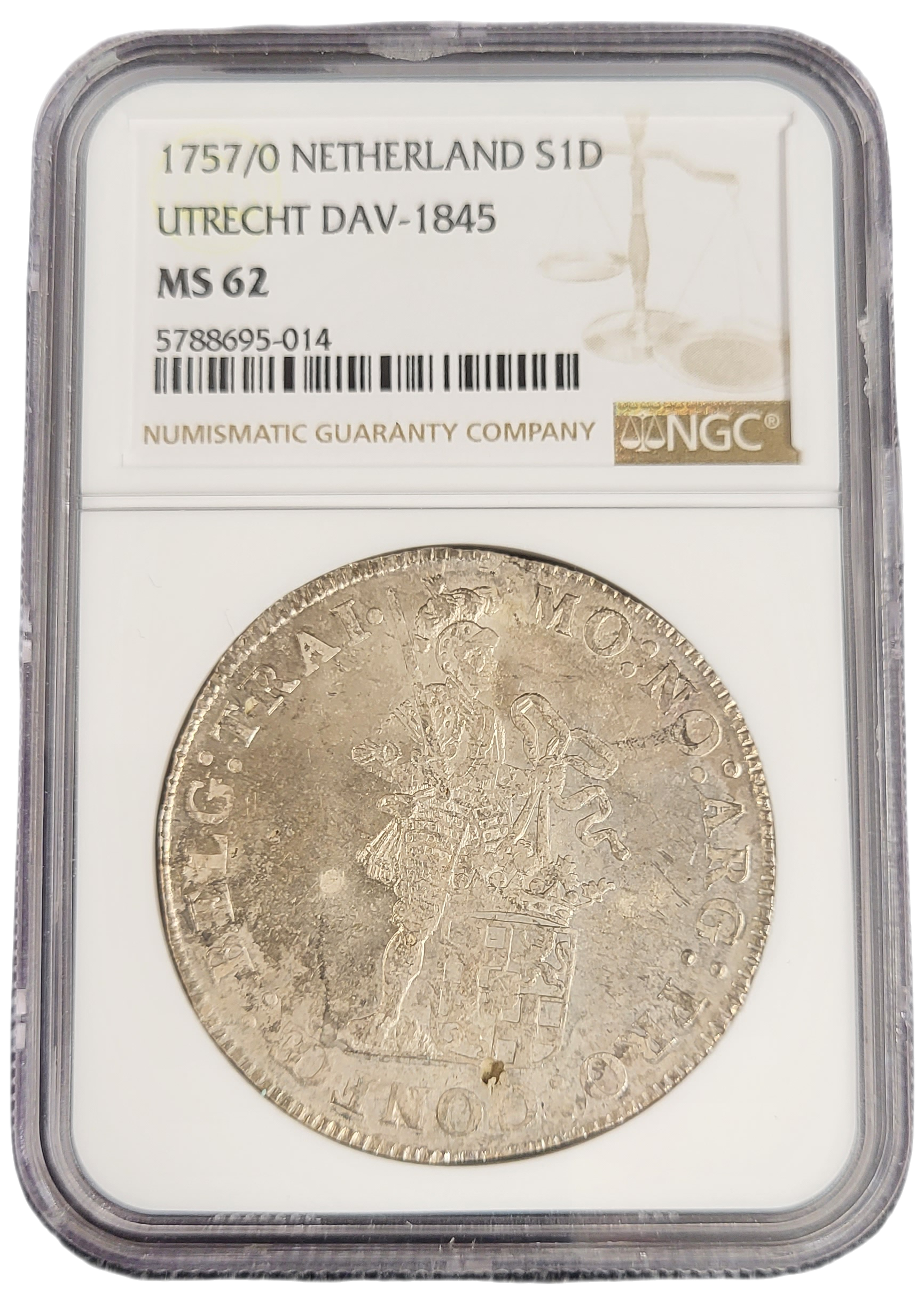 Provincie Utrecht Zilveren Dukaat 1757-front