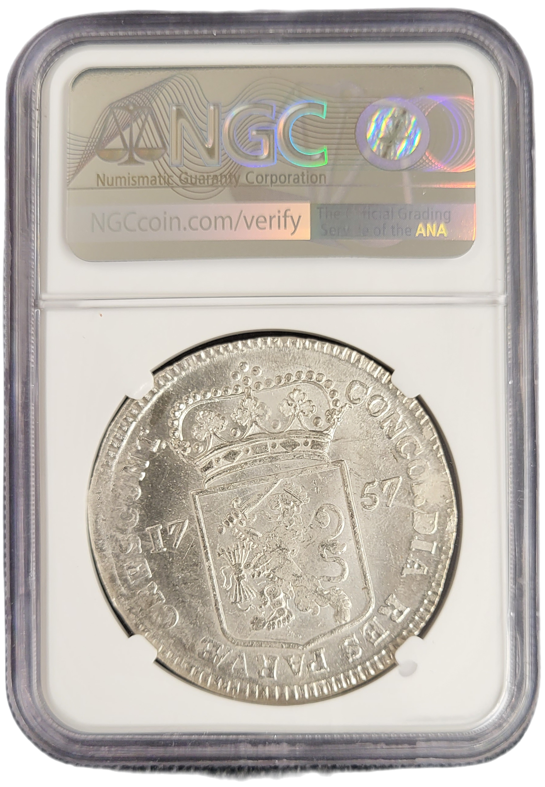 Provincie W.Friesland Zilveren Dukaat 1757 NGC-back